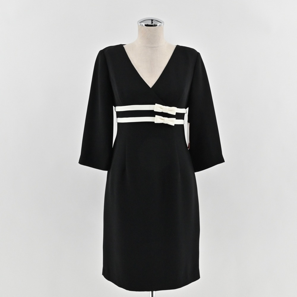 Vtg Y2k Twee Black Dress Size 2 Petite Bow Geisha Mod‎ Retro Elegant Polished